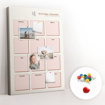 Korkowy Organizer na Notatkl, Tablica 70x100 cm + Kolorowe Pinezki - Kalendarz urodzin - Coloray