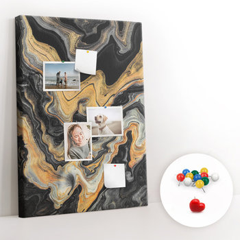 Korkowy Organizer na Notatkl, Tablica 70x100 cm + Kolorowe Pinezki - Plamy abstrakcja - Coloray