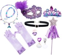 Korona Berło Bransoletka Kolczyki Naszyjnik Zestaw Arielka Mała Syrenka 9W1