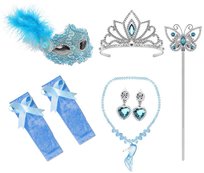 Korona Berło Rękawiczki Maska Zestaw Niebieskich Dodatków Kopciuszek Cinderella 6 Części