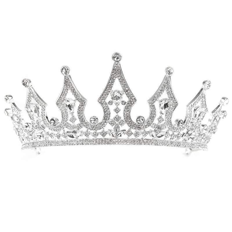 Empik KORONA diadem KRYSZTAŁY tiara ŚLUBNA srebrna ŚLUB