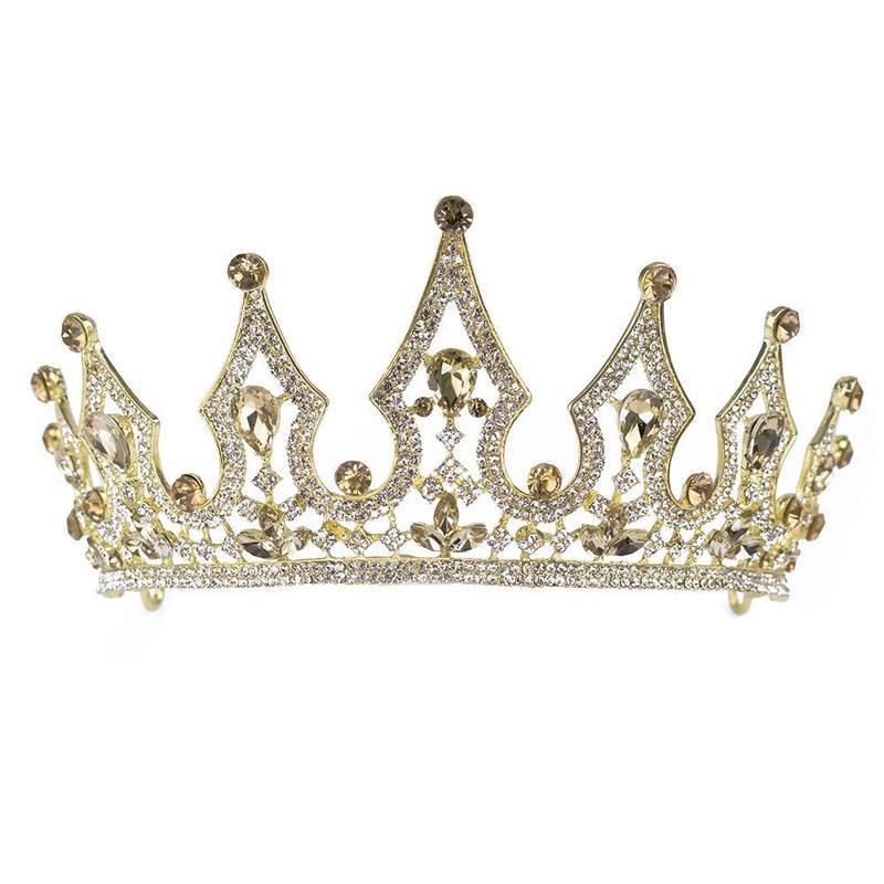 Empik KORONA diadem KRYSZTAŁY tiara ŚLUBNA złota ŚLUB