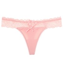 Koronkowe Majtki Damskie Stringi Z Kokardką Zmysłowa Bielizna Kolor Różowy