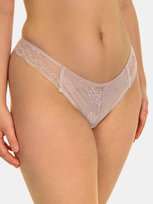 Koronkowe stringi M brudny róż