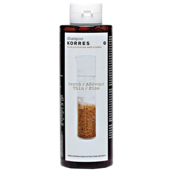 Korres, Shampoo, szampon z proteinami ryżu i wyciągiem z lipy do włosów cienkich i wrażliwych, 250 ml - Korres