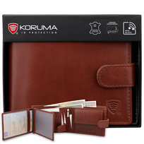 Koruma, Portfel męski skórzany RFID, brązowy