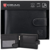 Koruma, Portfel męski skórzany RFID, czarny