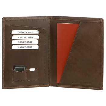 Koruma, Portfel na dokumenty RFID, brązowy, 11x15 cm - Koruma