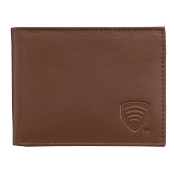 Koruma, Portfel skórzany RFID, brązowy, 8,1x11,5 cm - Koruma