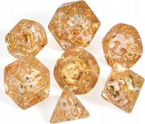 KOŚCI DO Dungeons&Dragons Do Gry 7szt czaszką i złota folia Horror Dice Set