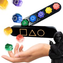 Kości Gonggi – koreańska gra zręcznościowa inspirowana Squid Game, zestaw kości z czarnym etui