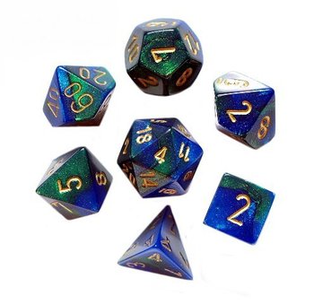 Kości RPG 7 szt + pudełko Gemini Blue-Green - Chessex