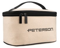 Kosmetyczka damska PETERSON kuferek na kosmetyki organizer podróżny na suwak lekka i pojemna canvas beżowa Peterson