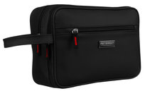 Kosmetyczka męska na suwak czarna lekka i pojemna uchwyt do przenoszenia klasyczna podróżna PETERSON