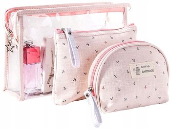 Kosmetyczka Organizer Przezroczysta Zestaw różowy - Edibazzar