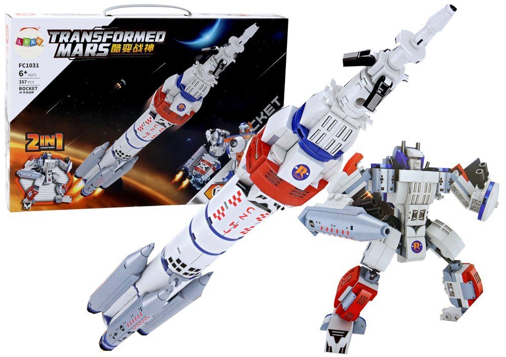 Zdjęcia - Klocki LEAN Toys Kosmiczne  Konstrukcyjne 2w1 Rakieta Robot 357 elementy Kosmos 