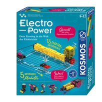 KOSMOS 620707 Electro Power – wejście w świat energii elektrycznej, Amazon Exklusiv, skrzynka eksperymentalna dla dzieci od 8 lat, zestaw klocków elektronicznych z 5 silnikami Kosmos