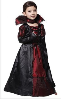 Kostium dzieci dziewczynki Girls Vampir  Halloween 4-6lat Czarny S - Inna marka