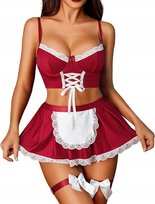 KOSTIUM POKOJÓWKI DAMSKI SEKSOWNY BIELIZNA COSPLAY KOMPLET ROZMIAR XL Inna marka