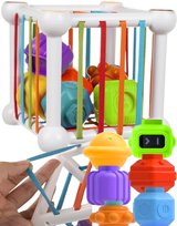 KOSTKA edukacyjna WCISKANKA zabawka SENSORYCZNA edukacyjna dla niemowląt