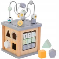 Kostka Edukacyjna Zabawka Drewniana Montessori Sorter Pętla Motoryczna