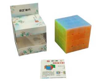 Kostka logiczna MoFangGe Jelly QiYi Stickerless 4x4x4 + podstawka kostki - QiYi