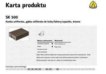 Kostka szlifierska KLINGSPOR sk500, 100x70x25 mm, p 80  - KLINGSPOR