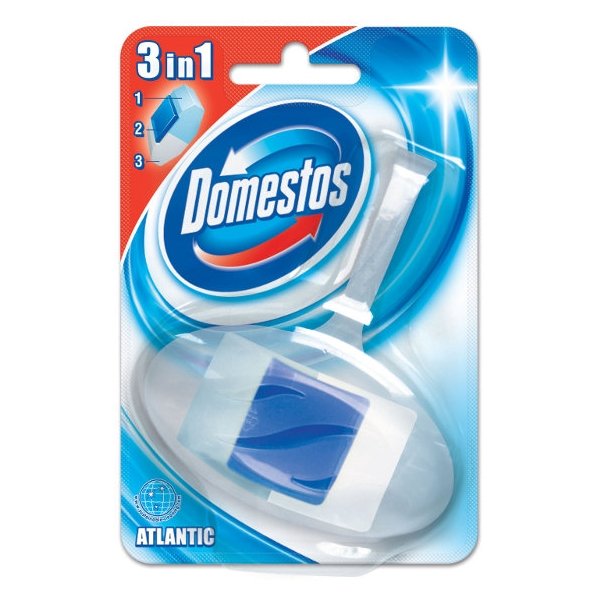 Фото - Засіб для ванн і туалету Unilever Kostka toaletowa DOMESTOS 3w1 Atlantic, 40 g 