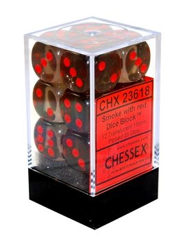 Kostki Chessex Smoke K6 16mm 12szt. +pudełko - Chessex