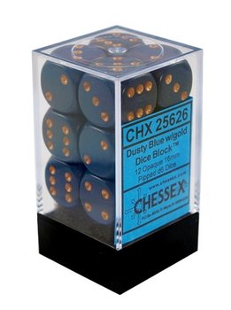 Kostki D. Blue K6 16mm 12szt. +pudełko,  Chessex - Chessex