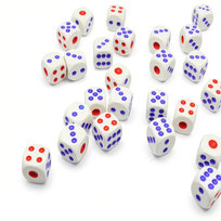 KOSTKI DO GRY BIAŁE 16 MM POKER GRY PLANSZOWE AKRYLOWE 100 SZT