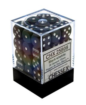 Kostki K6 12mm Chessex Black 36 szt. + pudełko - Chessex