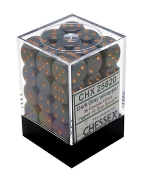 Kostki K6 12mm Chessex D Grey 36 szt + pudełko - Chessex