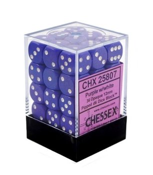 Kostki K6 12Mm Chessex Purple 36 Szt. +Pudełko - Chessex