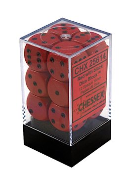 Kostki K6 16mm 12szt. +pudełko, Chessex - Chessex