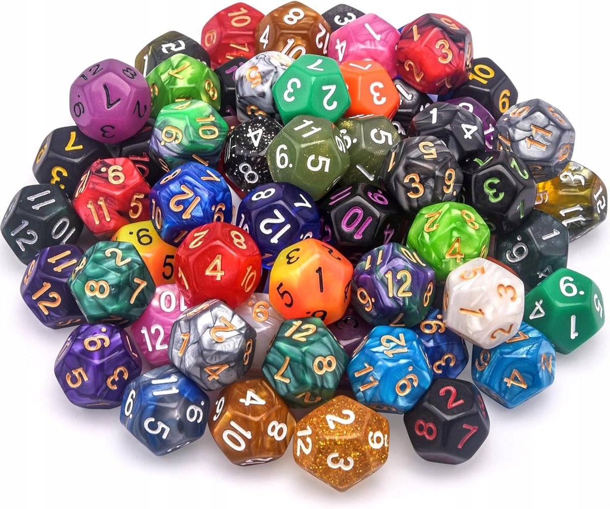 Kostki Kości Wielościenne do Gry Dungeons and Dragons Błyszczące Zestaw x70