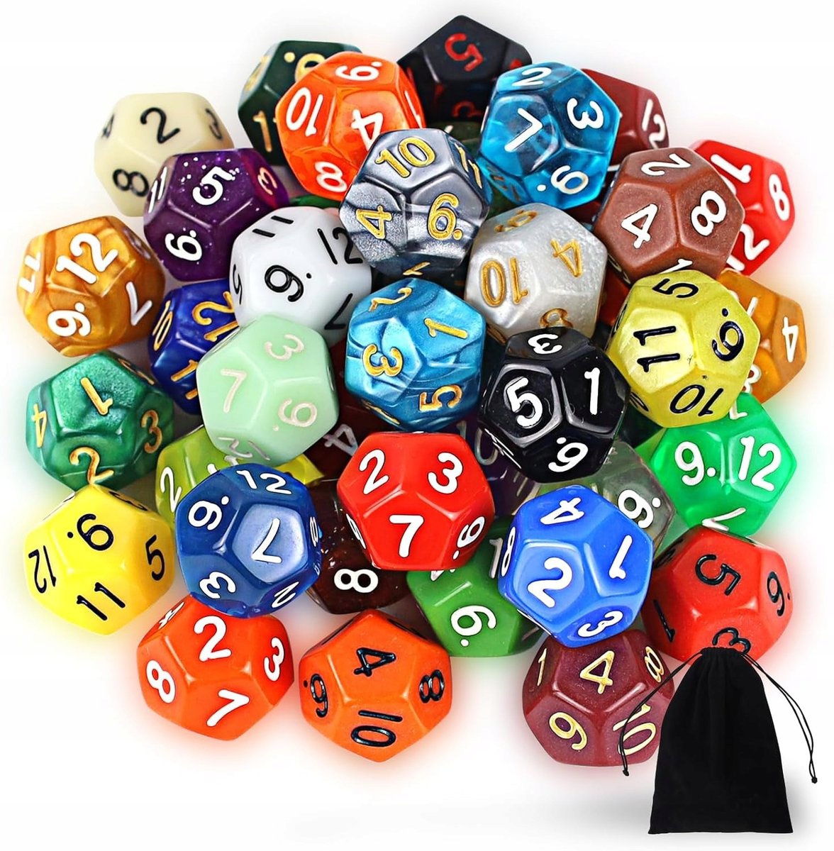 Kostki Kości Wielościenne do Gry Dungeons and Dragons Kolorowe x40