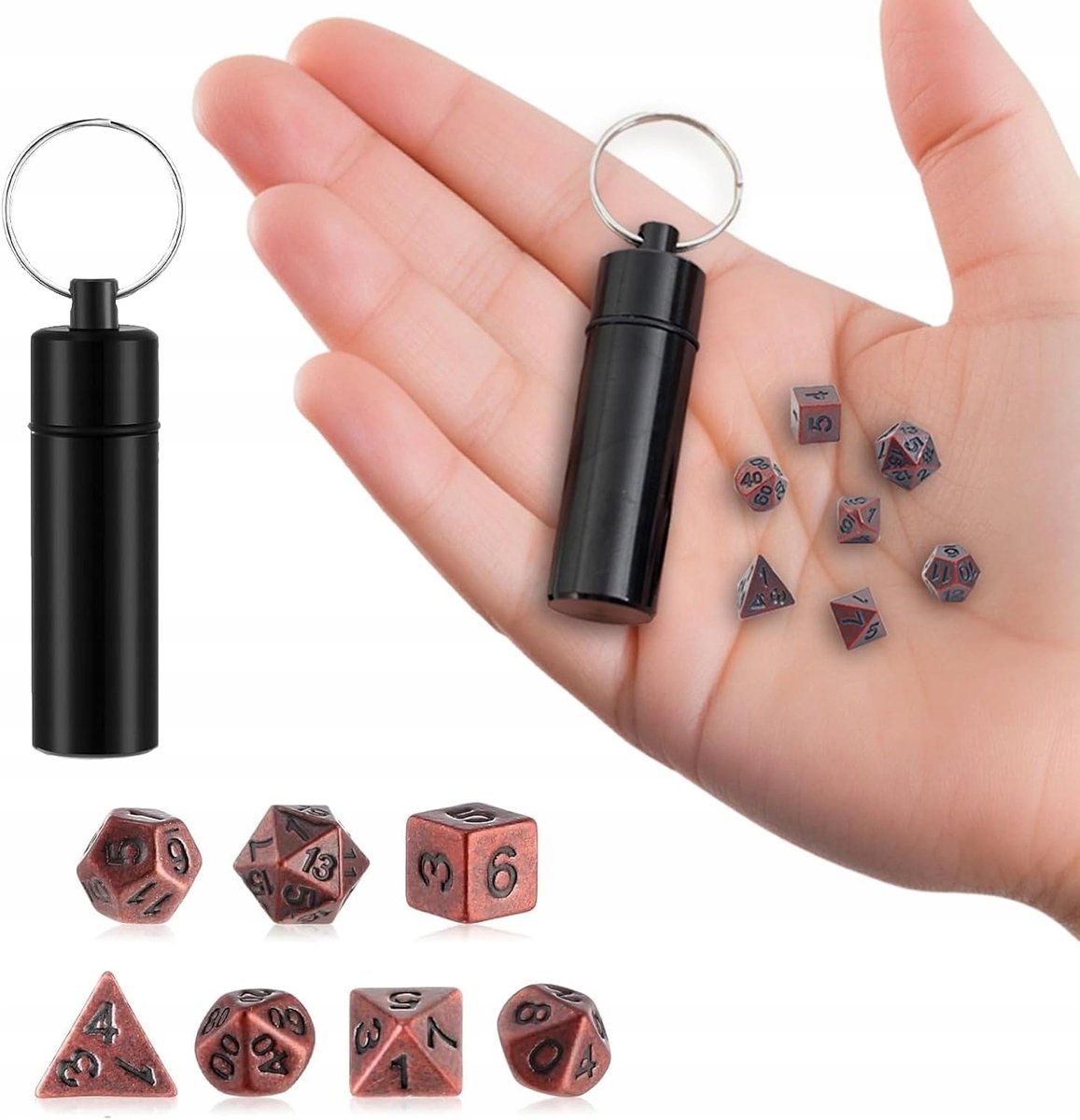 KOSTKI KOŚCI WIELOŚCIENNE DO GRY Dungeons and Dragons MINI ZESTAW 7 Szt