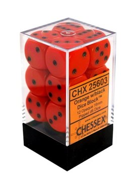 Kostki Orange K6 16mm 12szt. +pudełko,  Chessex - Chessex
