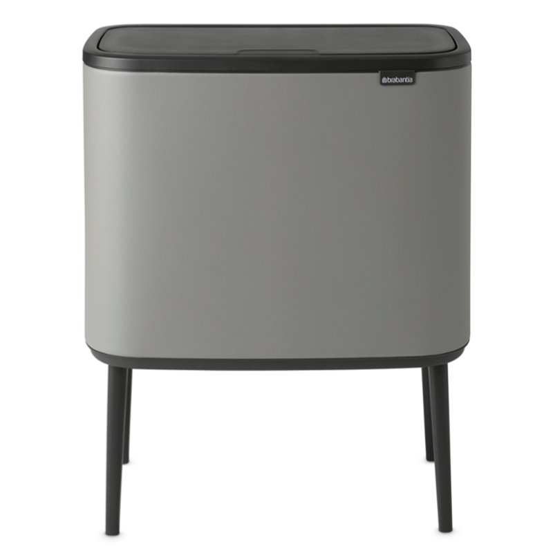 Kosz 3-komorowy z powłoką mineralną BRABANTIA Bo Touch Bin, 3 x 11 l, betonowy szary