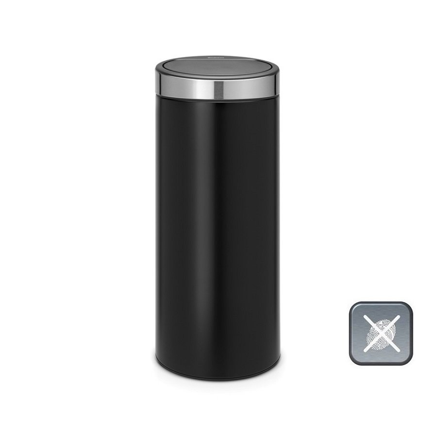 Kosz BRABANTIA Touch Bin New, czarny matowy, 30 l