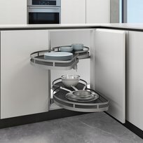 Kosz corner narożny cargo nerka lewy 600 cichy antracyt do szafki narożnej