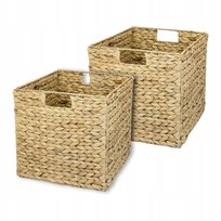 KOSZ DO PRZECHOWYWANIA | PLECIONY Z HIACYNTU MORSKIEGO | 2 SZTUKI