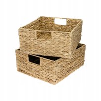 KOSZ DO PRZECHOWYWANIA | PLECIONY Z HIACYNTU WODNEGO | 2 SZTUKI