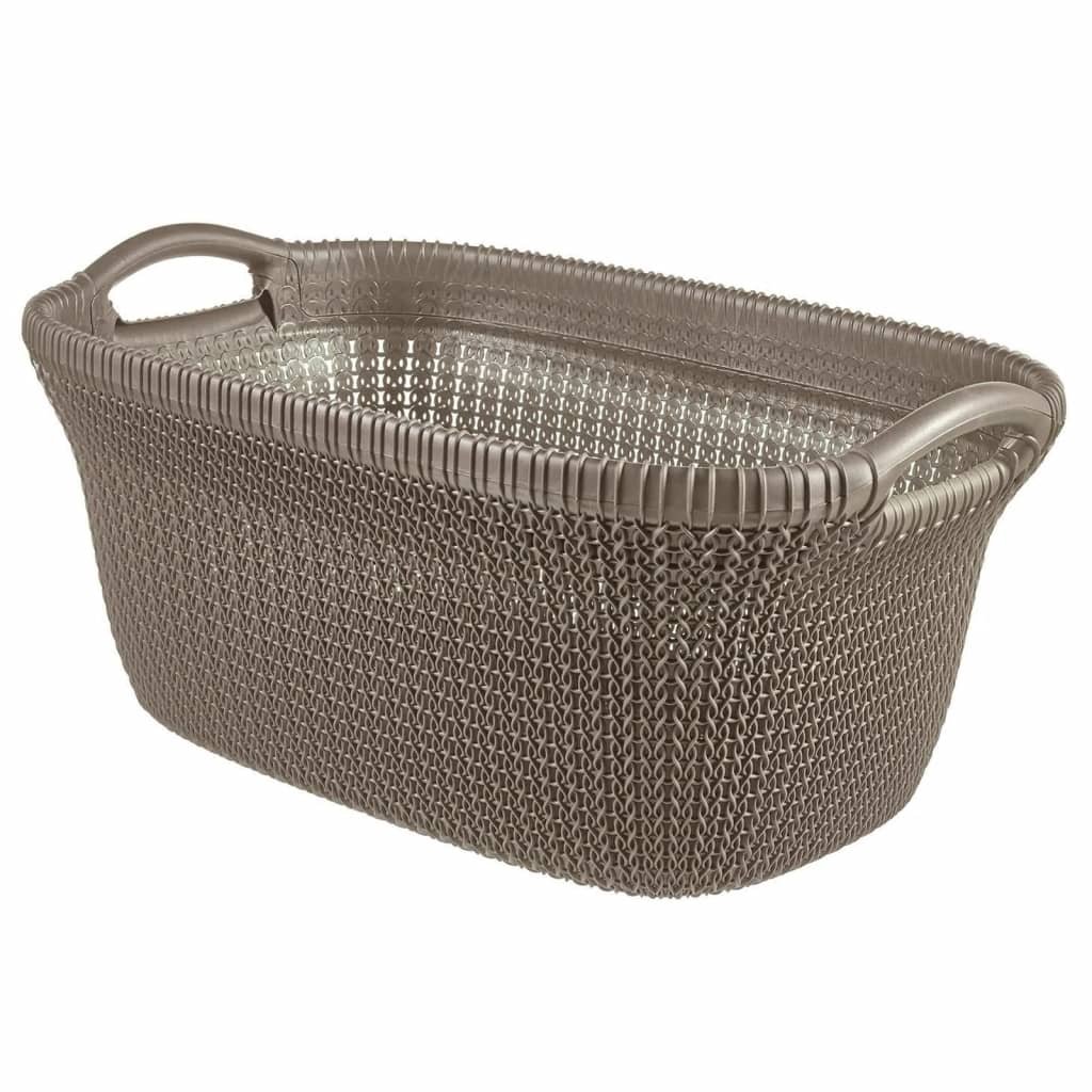 Kosz do przenoszenia prania CURVER Knit, brązowoszary