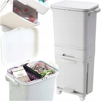 Kosz Do Segregacji Śmieci Odpadów Domowy Do Kuchni Pojemnik Na Kółkach 42L - MODEUS