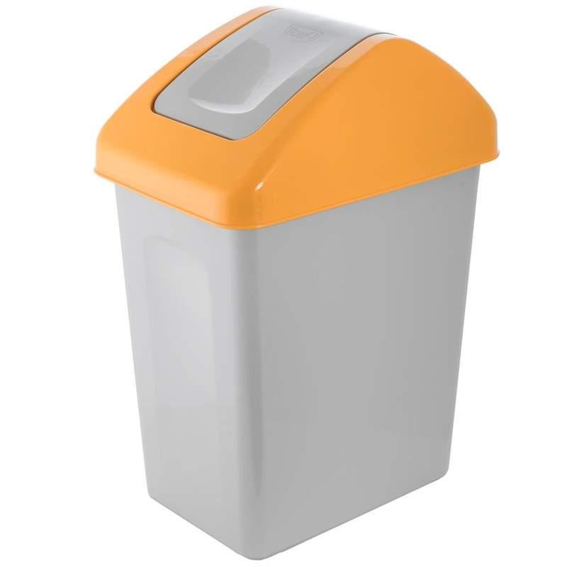 Kosz do segregacji śmieci z uchylną pokrywą Plastik 10 L żółty BRANQ