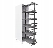 Kosz do szafki kuchennej CARGO MAXI 15 PEŁNE DNO ANTRACYT 197-227cm 6 PÓŁEK