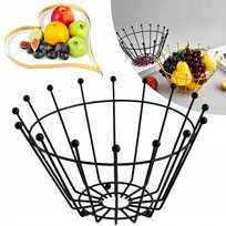 Kosz Koszyk Na Owoce Czarny Ze Stali Nierdzewnej Stojak Kosz Na Owoce