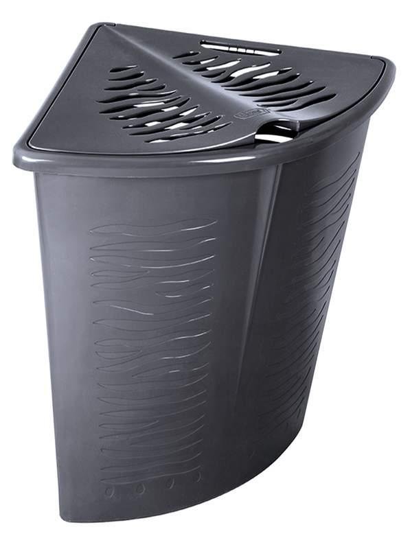 Kosz na bieliznę narożny BRANQ Zebra, szary, 45 l